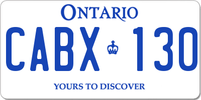 ON license plate CABX130