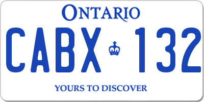 ON license plate CABX132