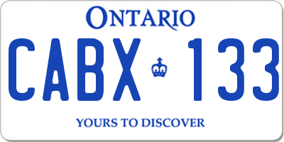 ON license plate CABX133