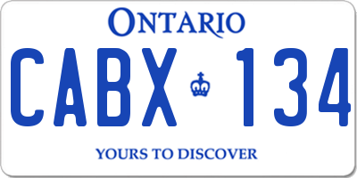 ON license plate CABX134