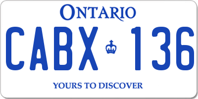 ON license plate CABX136