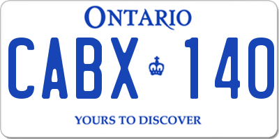 ON license plate CABX140