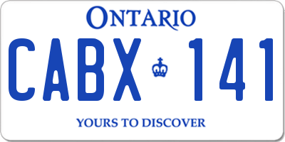 ON license plate CABX141