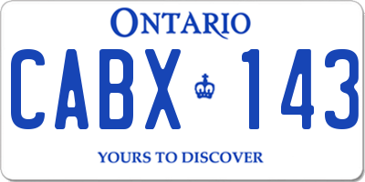 ON license plate CABX143