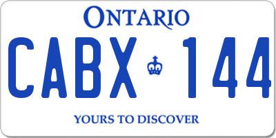 ON license plate CABX144