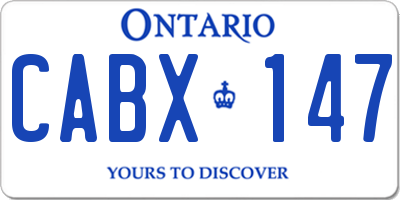 ON license plate CABX147