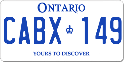 ON license plate CABX149