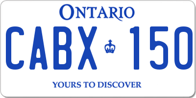 ON license plate CABX150