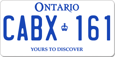 ON license plate CABX161