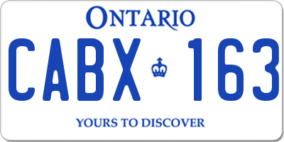 ON license plate CABX163