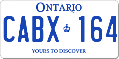 ON license plate CABX164