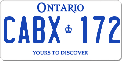 ON license plate CABX172