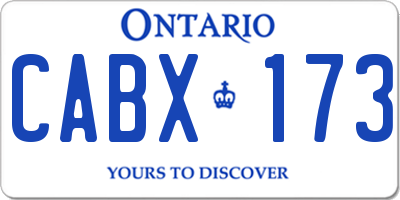 ON license plate CABX173