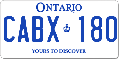 ON license plate CABX180