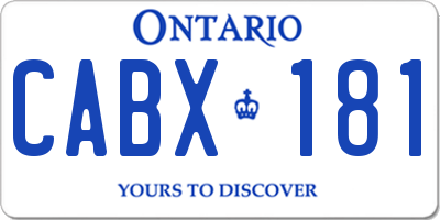 ON license plate CABX181