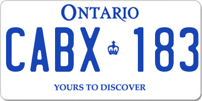 ON license plate CABX183