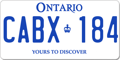 ON license plate CABX184