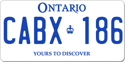 ON license plate CABX186