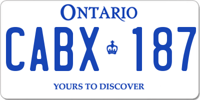 ON license plate CABX187