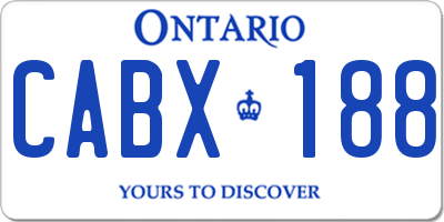 ON license plate CABX188