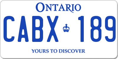 ON license plate CABX189