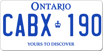 ON license plate CABX190