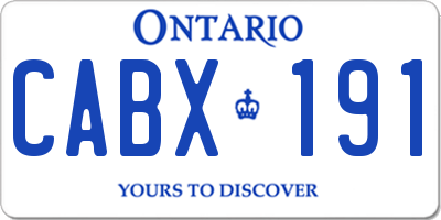 ON license plate CABX191