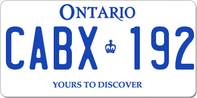 ON license plate CABX192