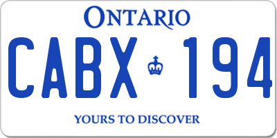 ON license plate CABX194