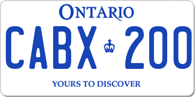 ON license plate CABX200