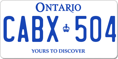 ON license plate CABX504