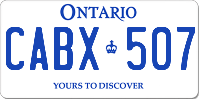 ON license plate CABX507