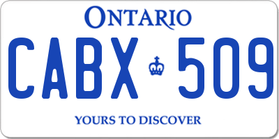 ON license plate CABX509