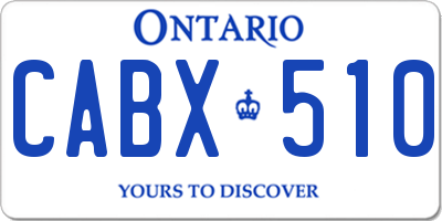 ON license plate CABX510