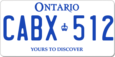 ON license plate CABX512