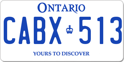 ON license plate CABX513