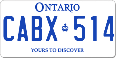 ON license plate CABX514