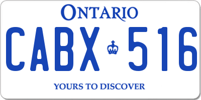 ON license plate CABX516