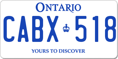 ON license plate CABX518