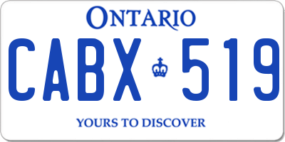 ON license plate CABX519