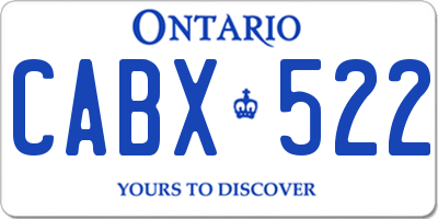 ON license plate CABX522