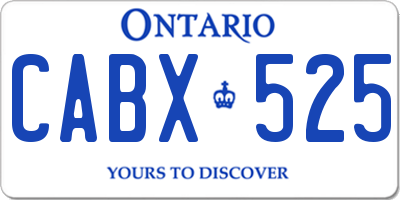 ON license plate CABX525