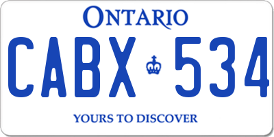 ON license plate CABX534