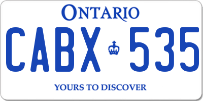 ON license plate CABX535