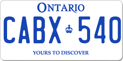 ON license plate CABX540