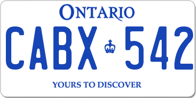 ON license plate CABX542