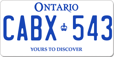 ON license plate CABX543