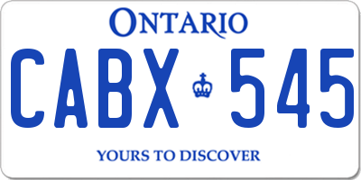 ON license plate CABX545