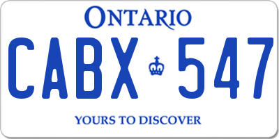 ON license plate CABX547