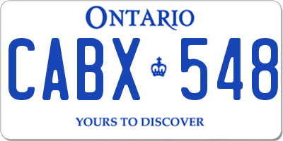 ON license plate CABX548